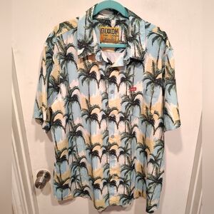 Dixxon Flannel Co. Men's 2X Honolulu Hawaiian Palm Tree Print Casual Shirt Party